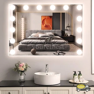 50x42 cm Hollywood Makeup Mirrors Magnifying Vanity Mirror Wall Mount /Tabletop - Picture 1 of 13