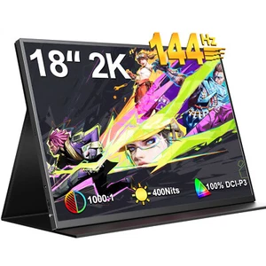18 Inch 2K 2560x1600 144Hz Portable Monitor 100%DCI-P3 Gaming Screen for PS4/5 - Picture 1 of 7
