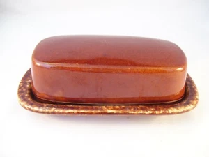 Vintage McCoy Pottery Brown Drip 1/4# Covered Butter Dish Farmhouse 7013 USA - Picture 1 of 5