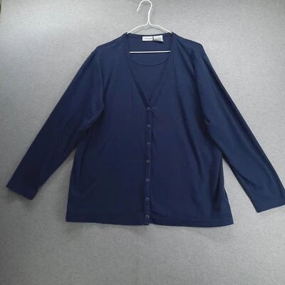 Cárdigan Cabin Creek Top Mujer XL Azul Oscuro Aspecto en Capas Botón Manga Larga Foto 1 de 4