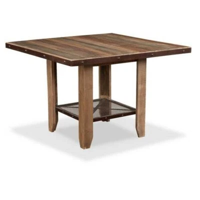 Solid Wood Rustic/Industrial Counter-height Dining Room Set 4 Chairs - Image 1 of 4