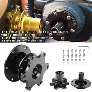 Black Steering Wheel Detachable Quick Release Adapter Hub For Toyota Lexus - Picture 1 of 3