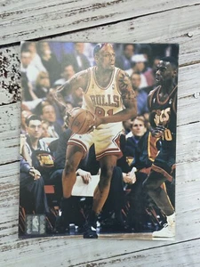 Vintage Chicago Bulls Dennis Rodman NBA Product Sticker Action Photo 8”x10” - Picture 1 of 3