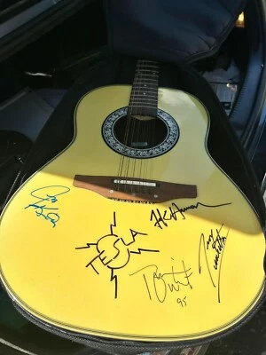 Signed by Tesla Ovation 1515 12-String Acoustic-Electric Guitar - Natural - Image 1 of 2