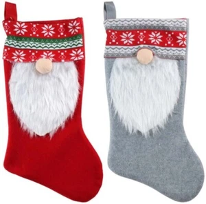 Christmas Gnome Stockings w Hanging Loops 18”Hx9”W 1Pk, Select: Color - Picture 1 of 3