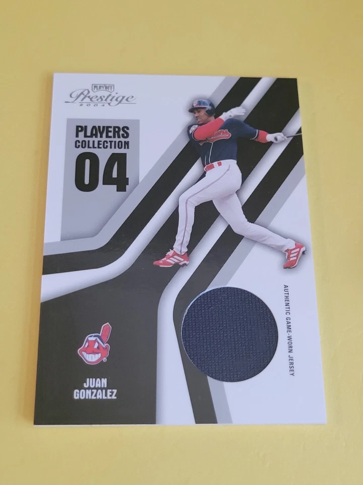 JUAN GONZALEZ - 2004 PLAYOFF PRESTIGE PLAYER'S COLLECTION GAME-WORN JERSEY CARD - Image 1 of 2
