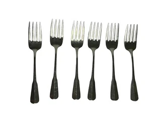 6 Oneida Distinction Deluxe COLONIAL ARTISTRY Stainless Dessert Forks - Picture 1 of 4