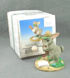 2000 Charming Tails READY TO TAKE A SWING AT IT estatuilla 87/804 Fitz & Floyd - Imagen 1 de 6