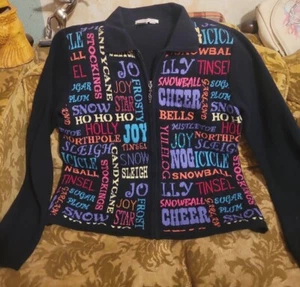 Coldwater Creek Christmas Holiday Cardigan Zip Sweater Women's size Small EUC - Picture 1 of 5