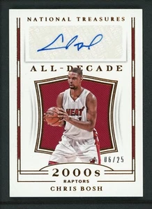 2018-19 CHRIS BOSH 06/25 AUTO PANINI NATIONAL TREASURES ALL DECADE AUTOGRAPHS - Picture 1 of 2