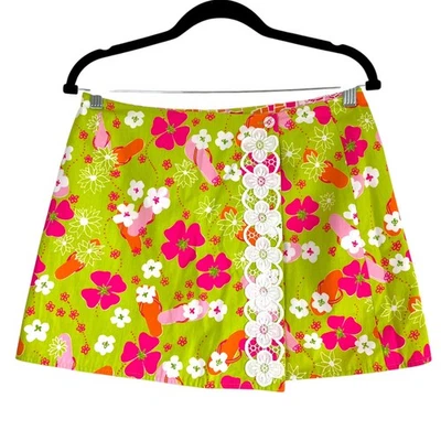 Chanclas Vintage Lilly Pulitzer Falda Envolvente Reversible Gidget Verde Talla 4 Foto 1 de 4
