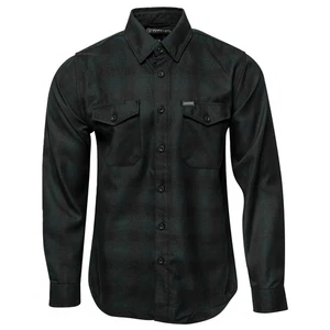 DIXXON Flannel "Black Forest" Men's XL Plaid Black Green Plaid Button Shirt - Foto 1 di 14