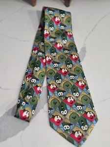 Corbata de cuello vintage Veggie Tales Eagles Wings Larry The Cucumber 100 % seda para hombre - Imagen 1 de 6