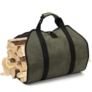 Waxed Canvas Firewood Carrier, Water Resistant Log Tote Wood Carrier for Fire... - Picture 1 of 7