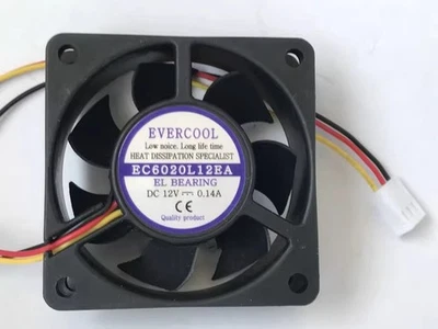 NEW EVERCOOL EC6020L12EA DC12V 0.14A 3-wire 60*20MM inverter fan - Image 1 of 2
