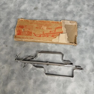 Vintage SO-E-Z Automatic Hook Rug Needle No.3 w/ Box Rug Making Tool Shuttle USA - Image 1 of 4