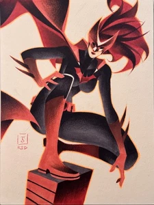 BATGIRL - PINUP ART 8X11" ORIGINALE DI FAMOUR DC MARVEL ARTIST THONY SILAS - Foto 1 di 2