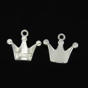 10 x Princess Crown Fairy Tale Metal Charms Jewellery Making Crafts - Picture 1 of 1