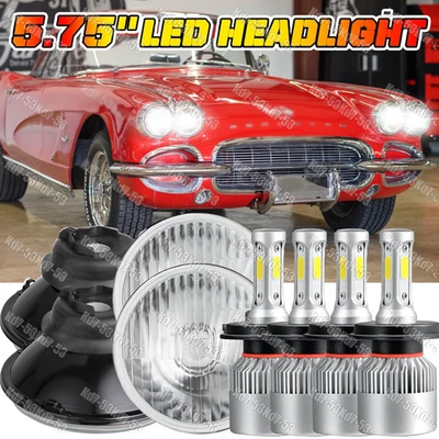 For Chevy Corvette 62-82 4x DOT 5.75" 5-3/4 inch LED Headlights Hi/Lo Beam 6000K - Image 1 of 4