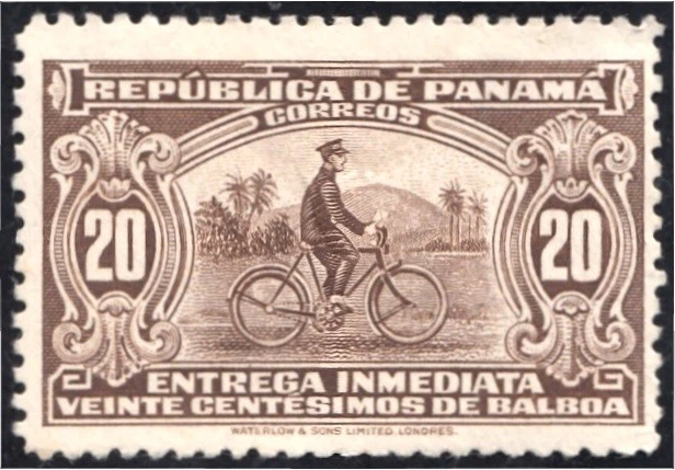 Bicicleta postal de transporte Panama Express 4 1929 MNH Foto 1 de 1