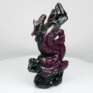 💎 210.99ct Incredibly Detailed Dragon Carving Unheated Ruby In Zoisite Tanzania - Picture 1 of 8