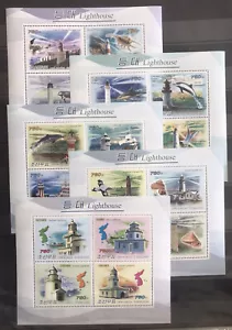 Lighthouses/ Shells / Dolphins /Marine Birds / Ships 5 M/S -MNH** Del.12 - Rare! - Picture 1 of 1