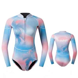 Nuovo costume da bagno donna protezione solare pelle subacquea manica lunga pezzo unico surf - Foto 1 di 20