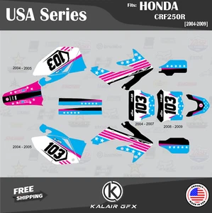 Kit Gráficos para Honda CRF250R CRF 250R (2004-2009) Estados Unidos - MAGENTA - Imagen 1 de 6