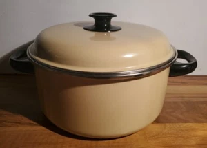 Vintage JMP Spain Enamelware 10" Stock Pot w/Lid - Picture 1 of 5