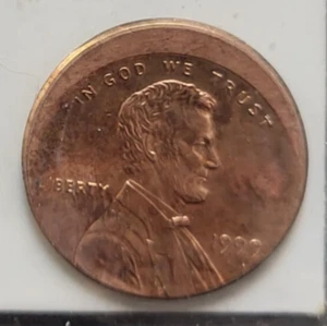 1999 Lincoln Wheat Cent Off Center Error Full Date BU - Picture 1 of 2
