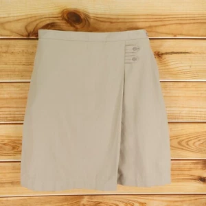 Lands' End Skirt Womens Size 12 Brown Polyester Blend Knee Length Pocket Buttons - Picture 1 of 9