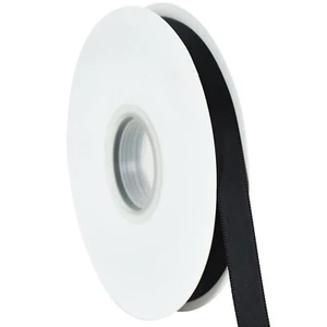 1/2 Inch x 50yd Black Satin Ribbon Thin Solid Fabric Ribbon for Gift Wrapping... - Picture 1 of 6
