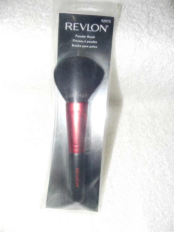 Revlon POWDER BRUSH Premium Fibers Wood Handle 92975 Red Black Full Size New - Image 1 of 1
