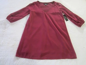 Vestido para mujer Lulu's talla S Shifting Dears rojo borgoña vino manga abertura - Imagen 1 de 6