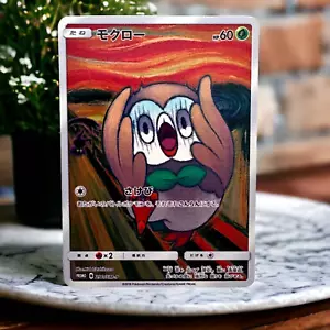 Pokemon Rowlet MUNCH Scream Promo Gold Metall Karte Sammlerstück Geschenk/Display - Bild 1 von 2