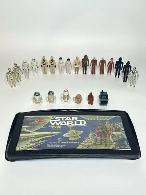 1977-1980 Vintage Kenner STAR WARS Action Figures Lot of 22 + Carrying Case - Image 1 of 4