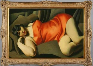 ART OIL PAINTING REPRO OF Tamara de Lempicka Portrait girl on Canvas 24"x36" - Picture 1 of 2