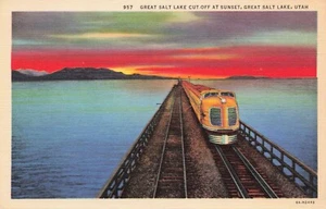 Great Salt Lake Cut-Off, Utah Vintage PC Unposted  - Picture 1 of 2