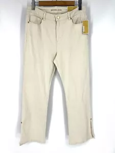 Michael Kors Jeans Womens Size 12 Selma Crop High-Rise Flare Bone NWT - Picture 1 of 11