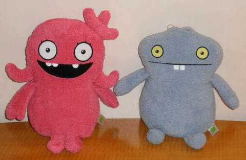 Hasbro Ugly Dolls Pink Moxy & Gray Babo Plush Stuffed Toy Cover