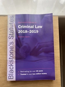 Blackstone's Statutes on Criminal Law 2018-2019 (Paperback, 2018) - Picture 1 of 6