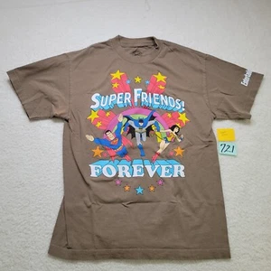DC Comics Entertainment Weekly M Retro T Shirt Brown Super Friends Forever - Picture 1 of 11