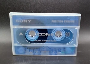 ★ SONY CDit II 90 Chrome IEC Tape - Blau Transparent + Slide Case Leer/Kassette  - Bild 1 von 3