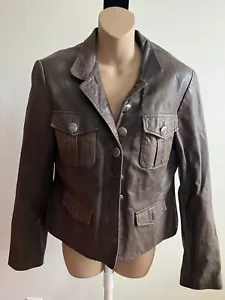 On Stage Leather Jacket, Long Sleeve, Pockets, Brown,Size 40, nwt - Picture 1 of 5