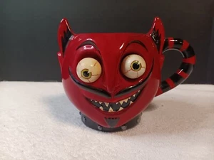 RARE Vtg Dept 56 Halloween Googly Eyes Devil Mug - Picture 1 of 11