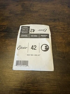 Elixir String 42 Acoustic Nanoweb coating 80/20 Great Tone and Long Life 1 Pk - Picture 1 of 2