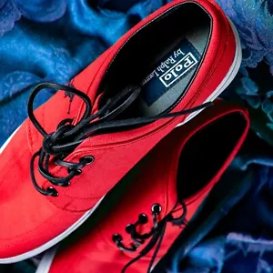 Ralph Lauren Polo neu rot weiß solide Canvas Herren Schnürschuhe Größe 10,5 D - Bild 1 von 12