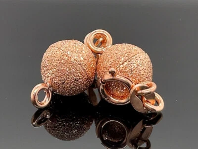 2-TEILIGES SET MAGNETSCHLIESSE AUS 925/- SILBER ROSÉVERGOLDET SCHMUCKJAGD - Bild 1 von 4