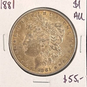 1881 - US Morgan Silver Dollar - About Uncirculated - Picture 1 of 2