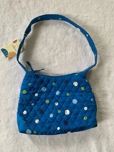 NWT Vera Bradley Silk Purse, Courtney Caribbean Blue Dot Bag - Picture 1 of 6